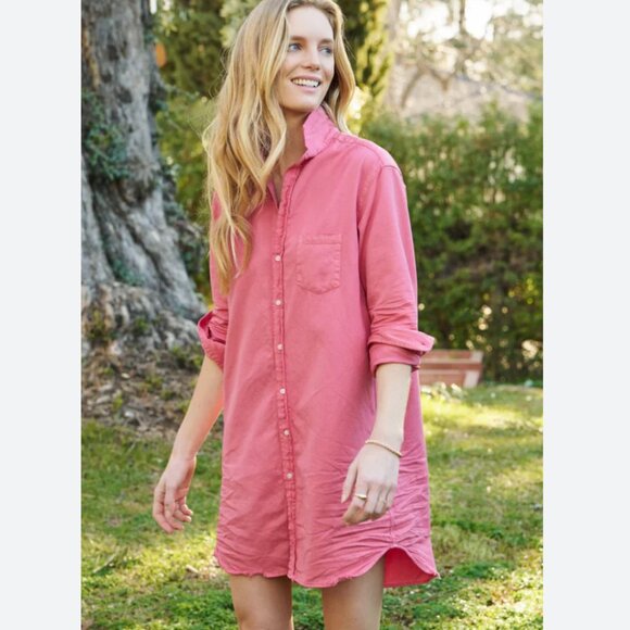 Frank & Eileen Famous Denim MARY Classic Shirtdress Size: L Flamingo - Picture 2 of 16